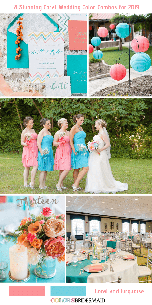 coral wedding colors 2019 coral and turquoise